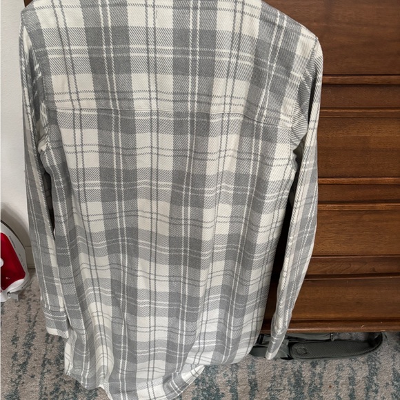 Nwot Outerknown Gray and white Plaid blanket Shirt dress size xs - Picture 4 of 10